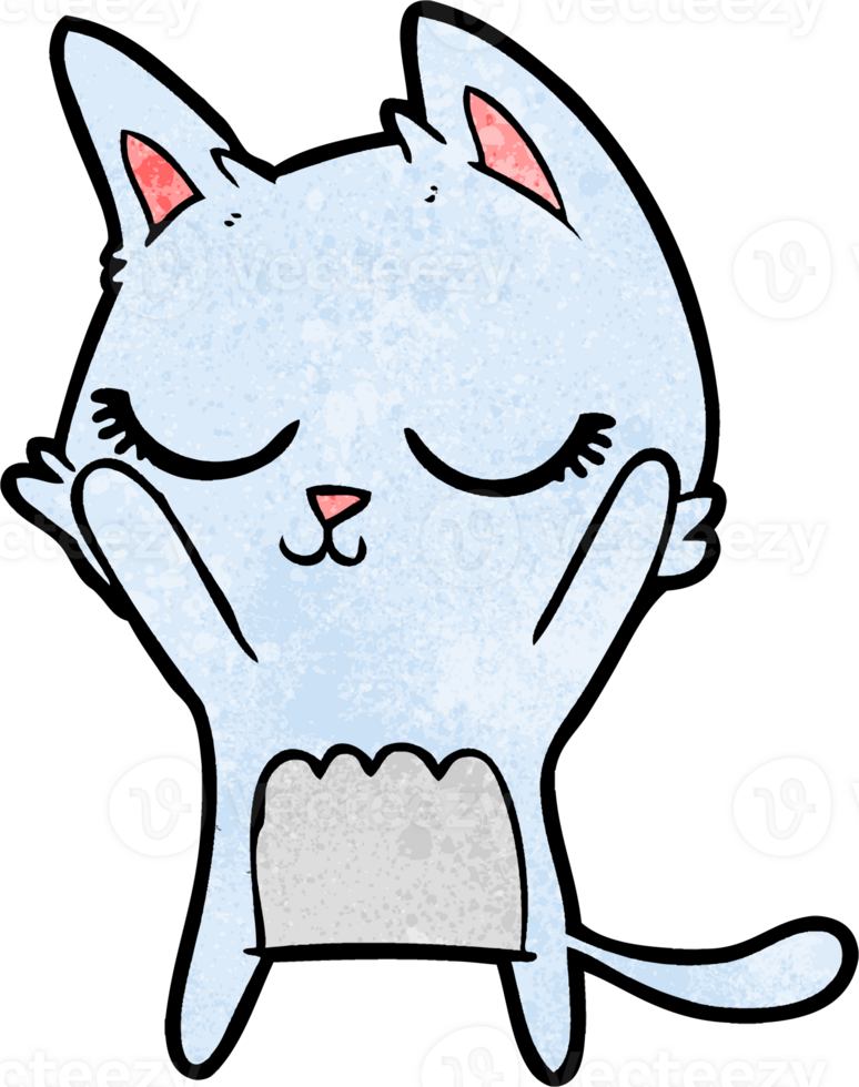 calm cartoon cat png