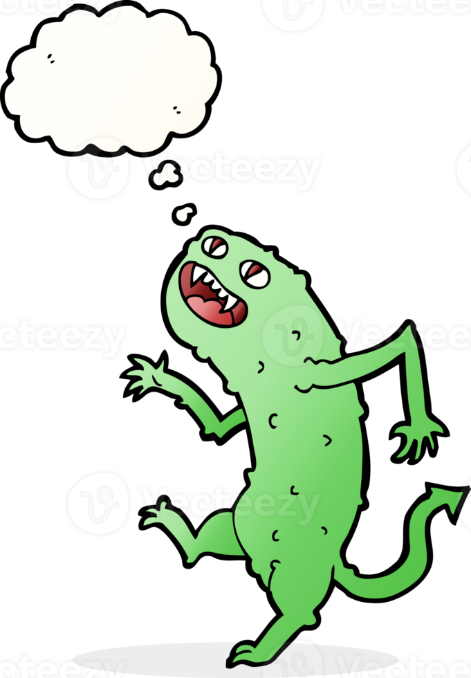 cartoon monster with thought bubble png