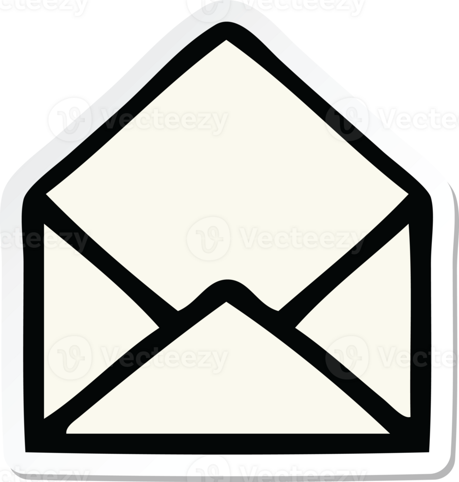 sticker of a cute cartoon paper envelope png