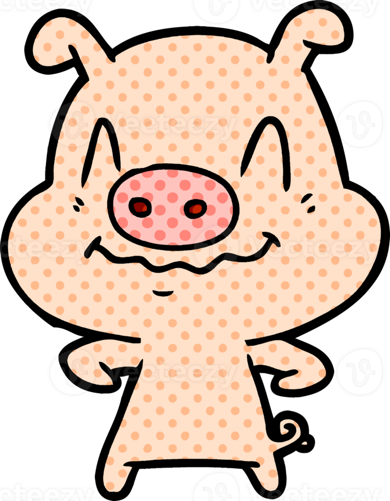 nervous cartoon pig png