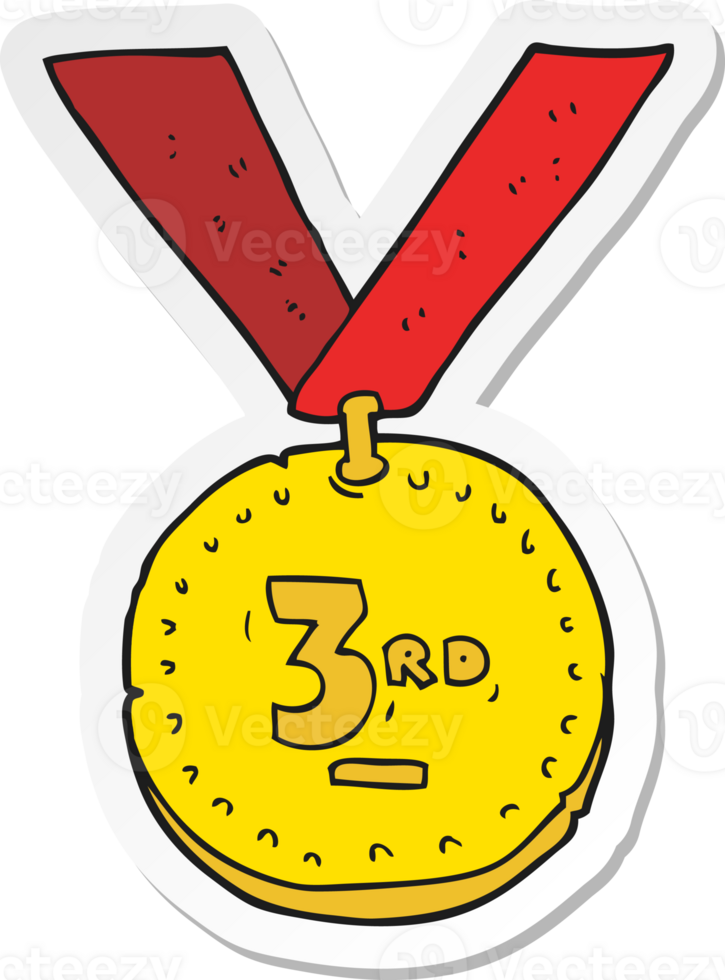 sticker of a cartoon sports medal png