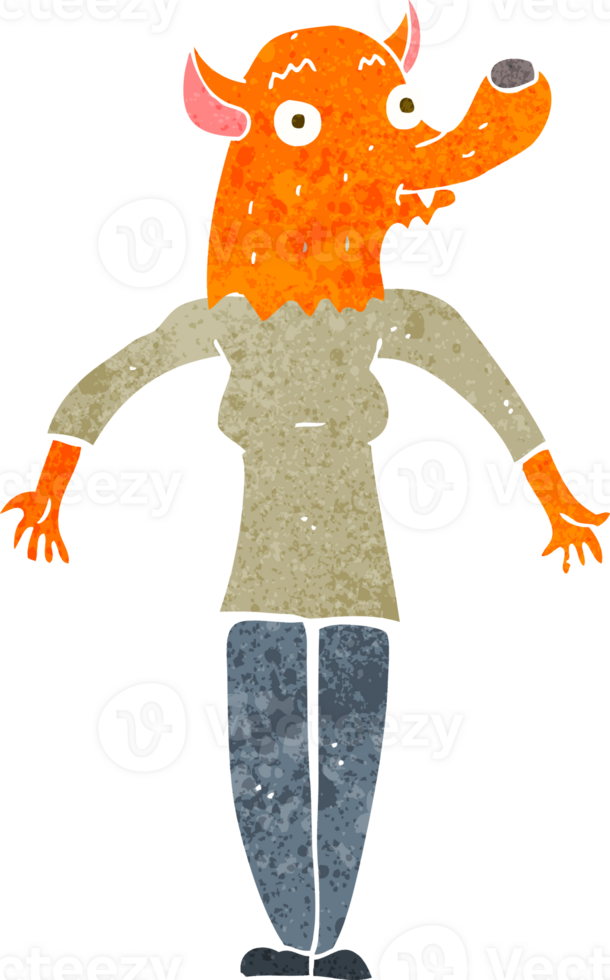cartoon fox woman png