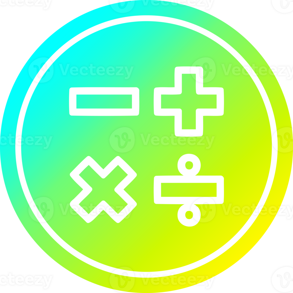 math with cool gradient finishs circular icon with cool gradient finish png
