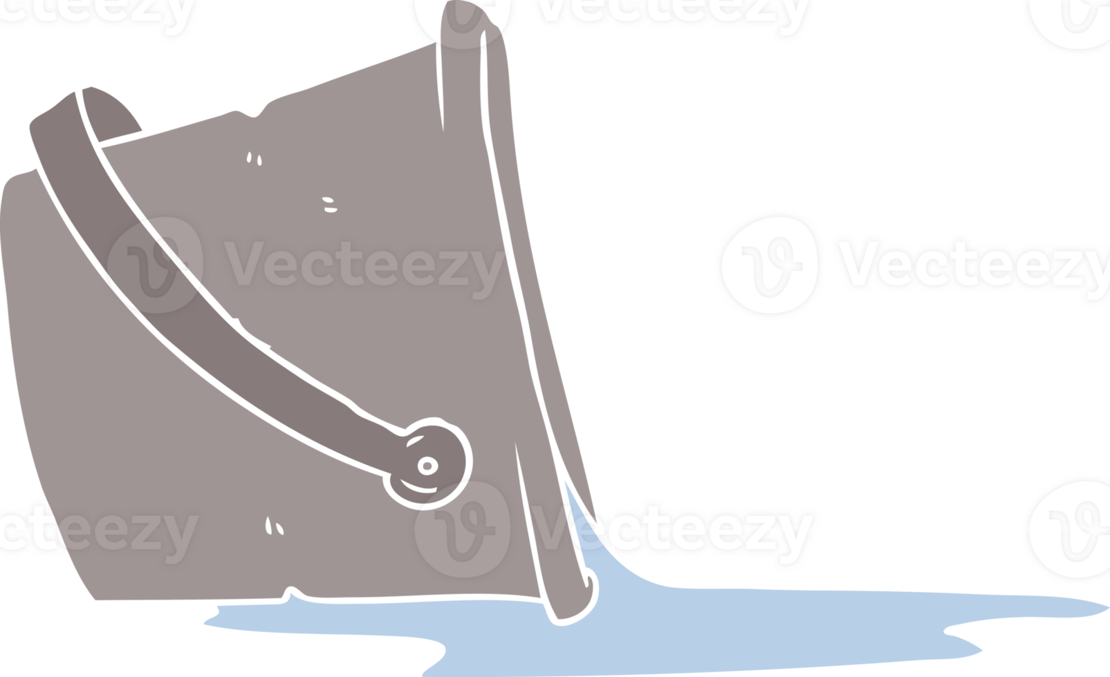 flat color style cartoon spilled bucket of water png