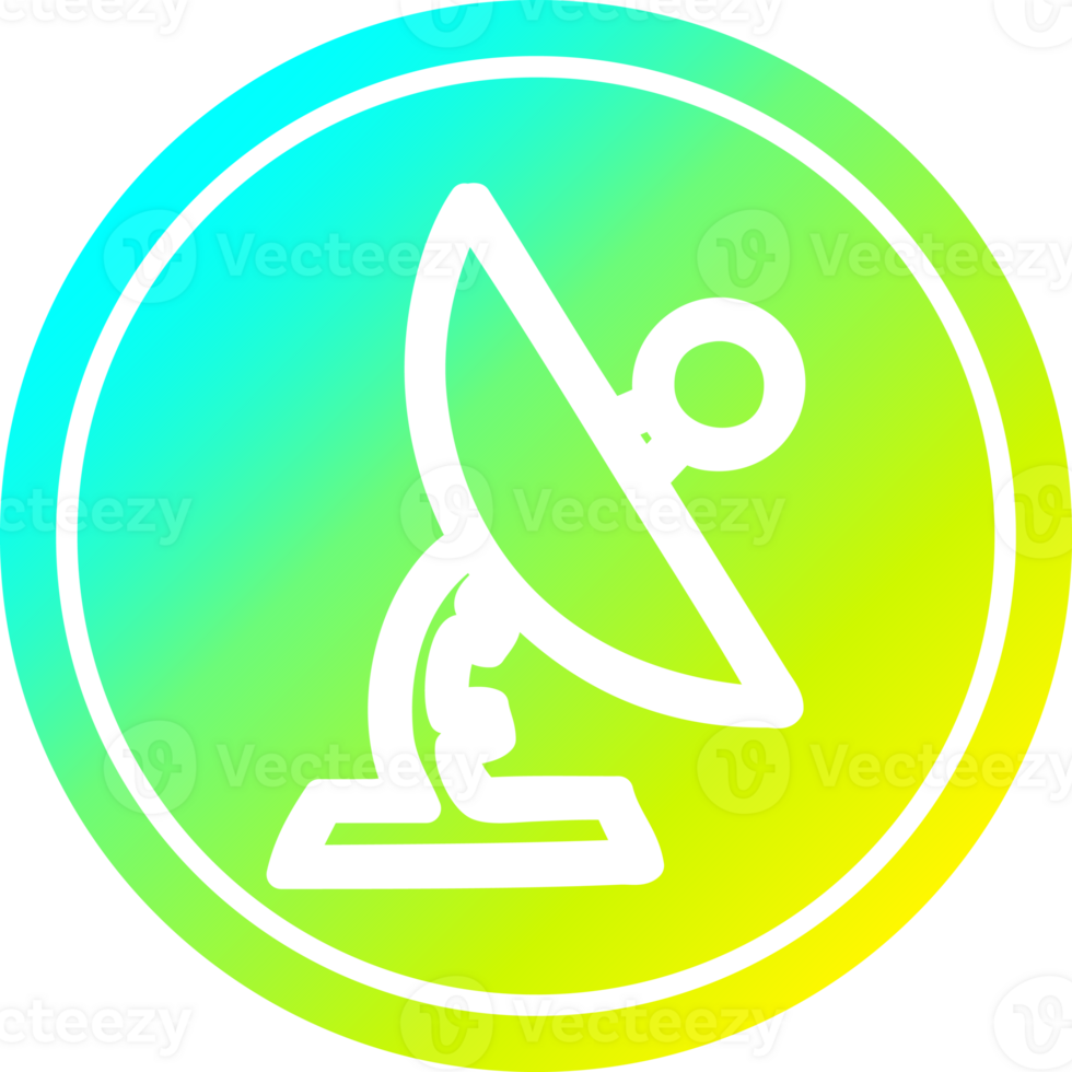 satellite dish circular icon with cool gradient finish png