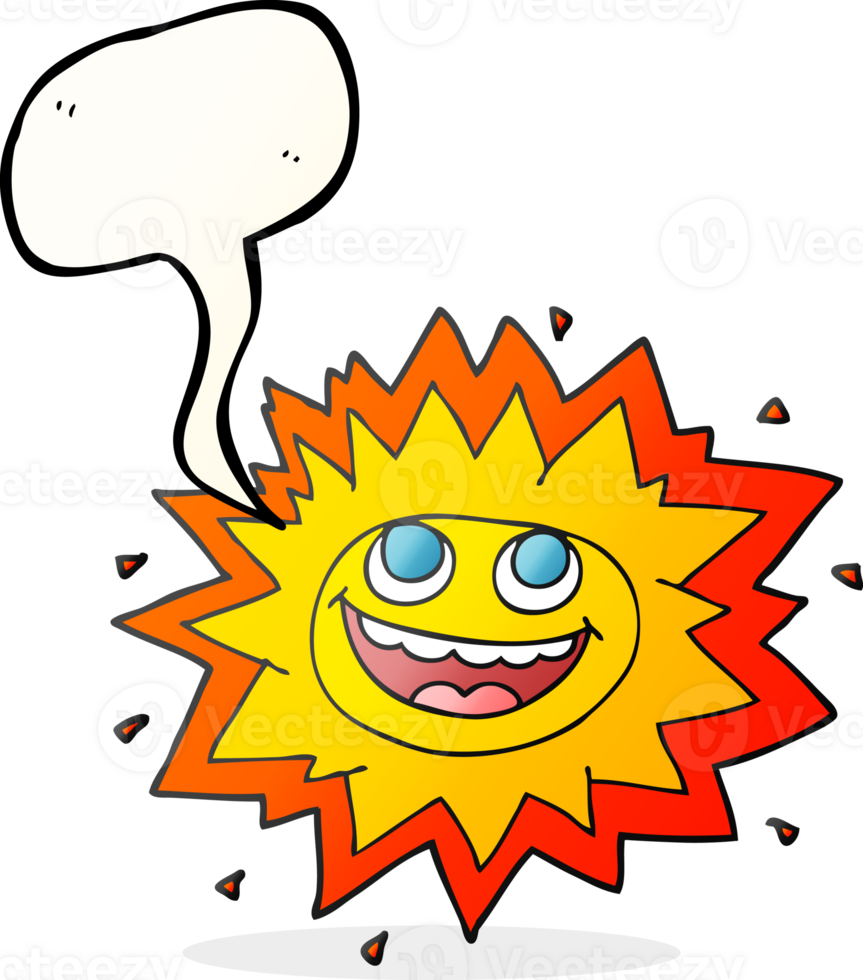 happy  hand drawn speech bubble cartoon sun png