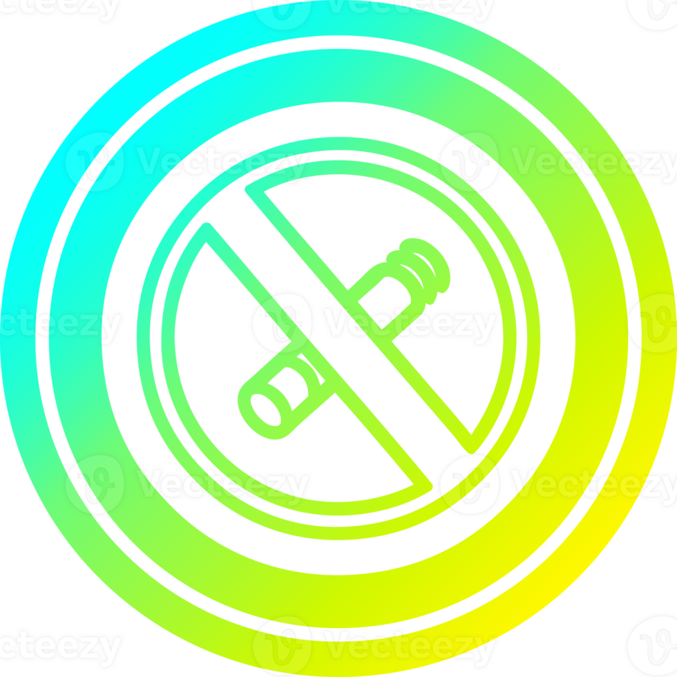no smoking circular icon with cool gradient finish png
