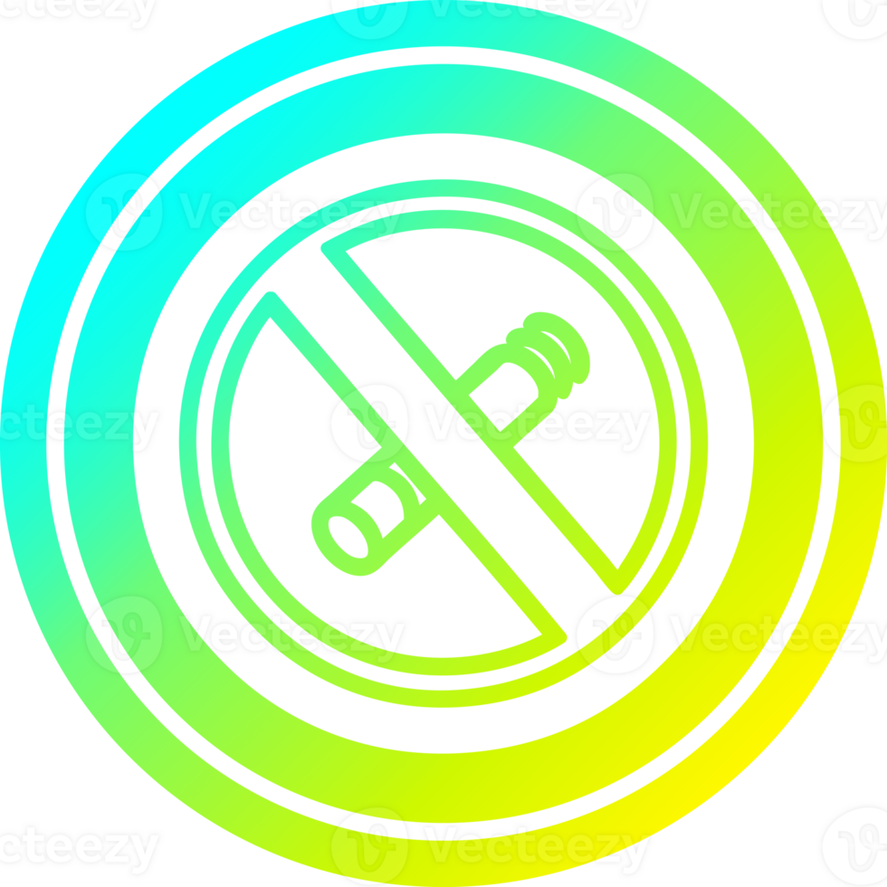 Nee roken circulaire icoon met koel helling af hebben png