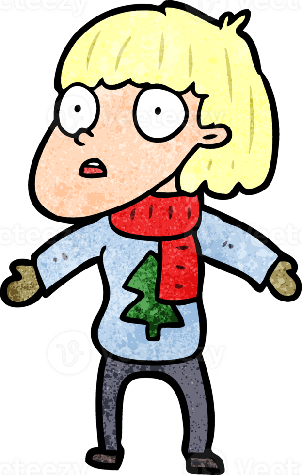 cartoon surprised christmas person png