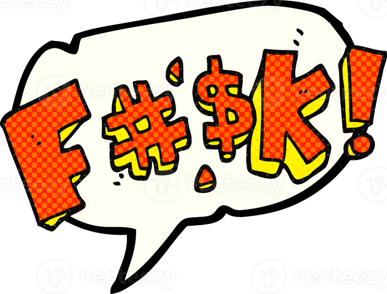 hand drawn comic book speech bubble cartoon swearword png