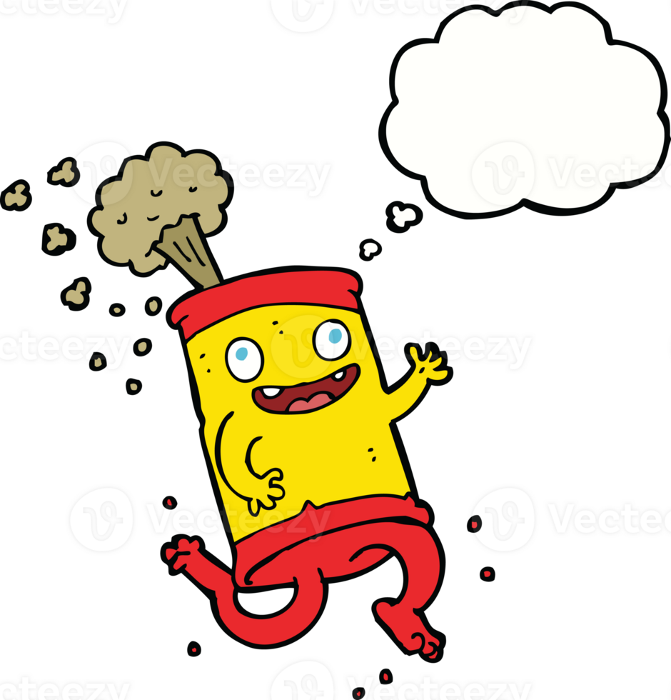 cartoon crazy soda can with thought bubble png