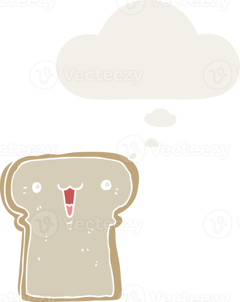 cartoon illustration with thought bubble in retro style png