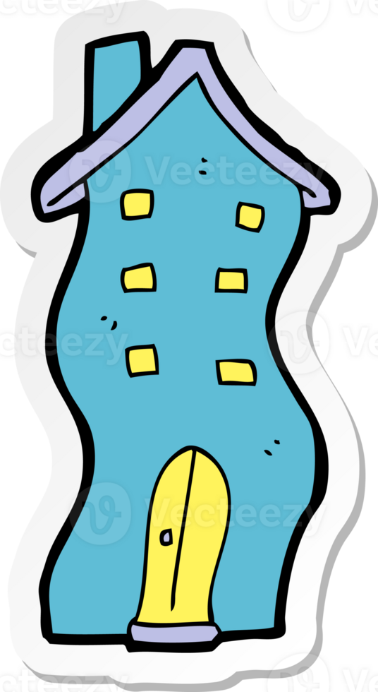 sticker of a cartoon house doodle png