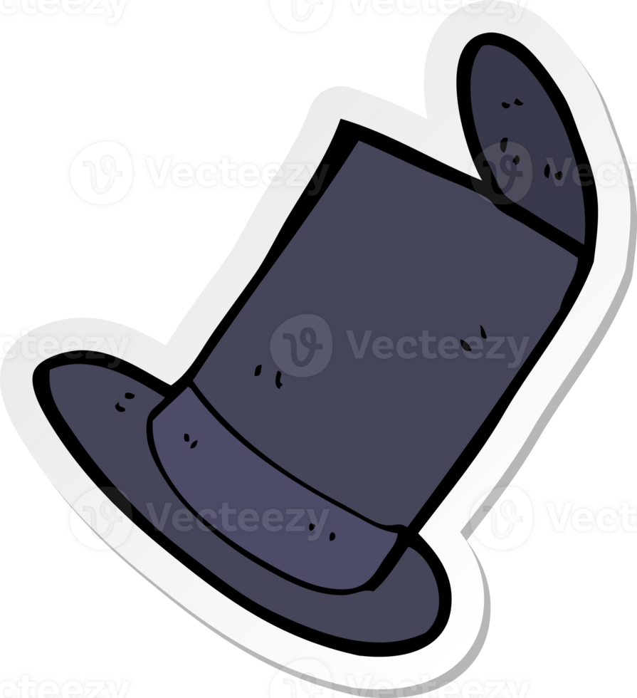 sticker of a cartoon old top hat png