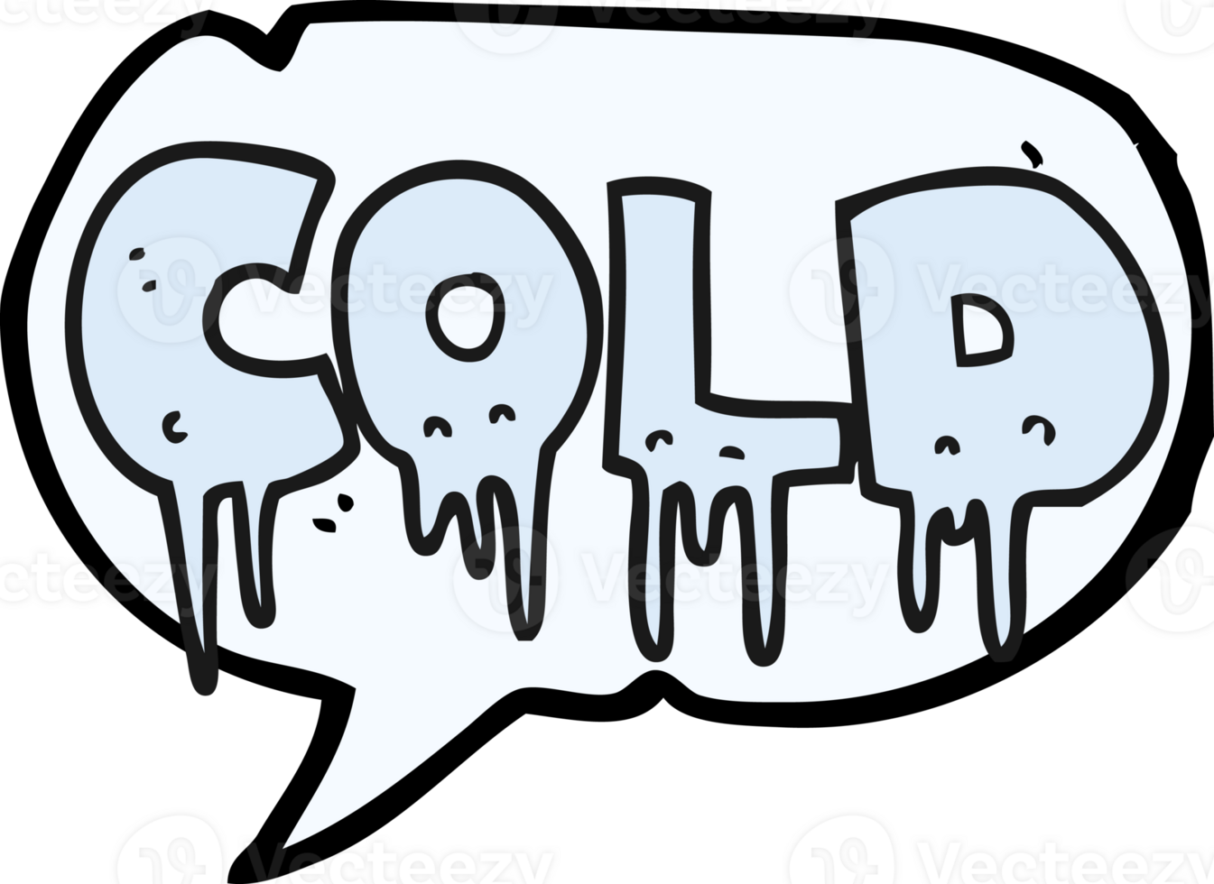 hand drawn speech bubble cartoon word cold png