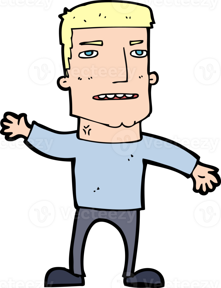 cartoon waving stressed man png