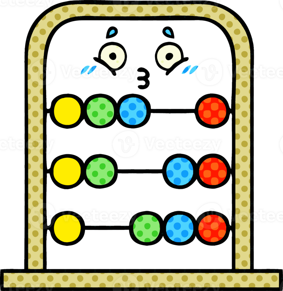comic book style cartoon of a abacus png