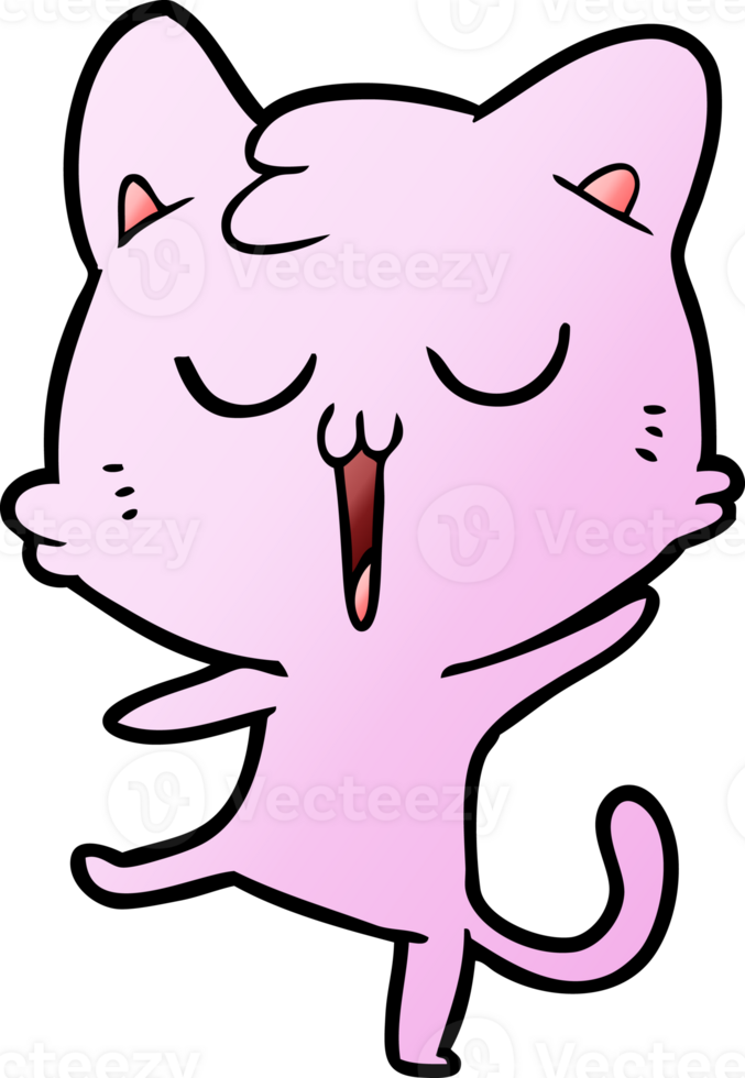 cartoon cat singing png