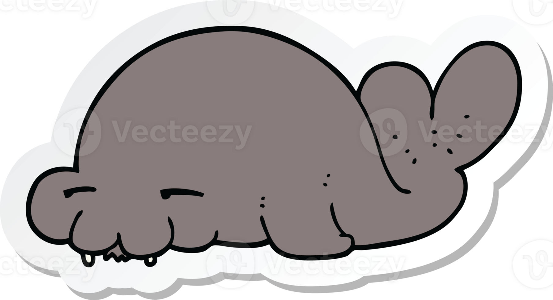 sticker of a cartoon seal png