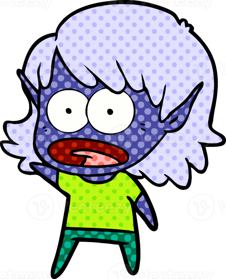 cartoon shocked elf girl png