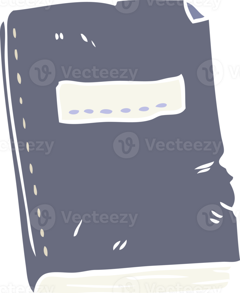 flat color style cartoon battered old notebook png
