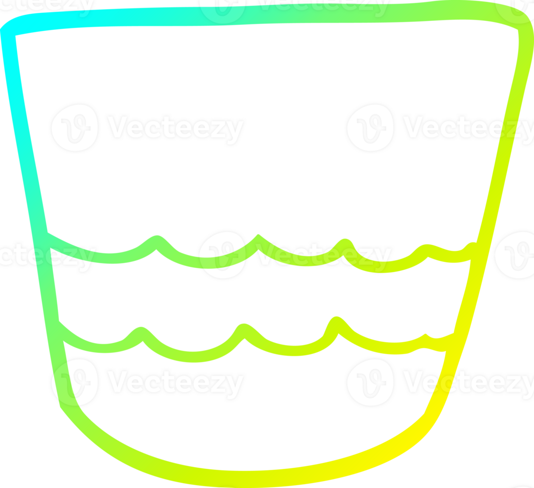 cold gradient line drawing of a cartoon pot png