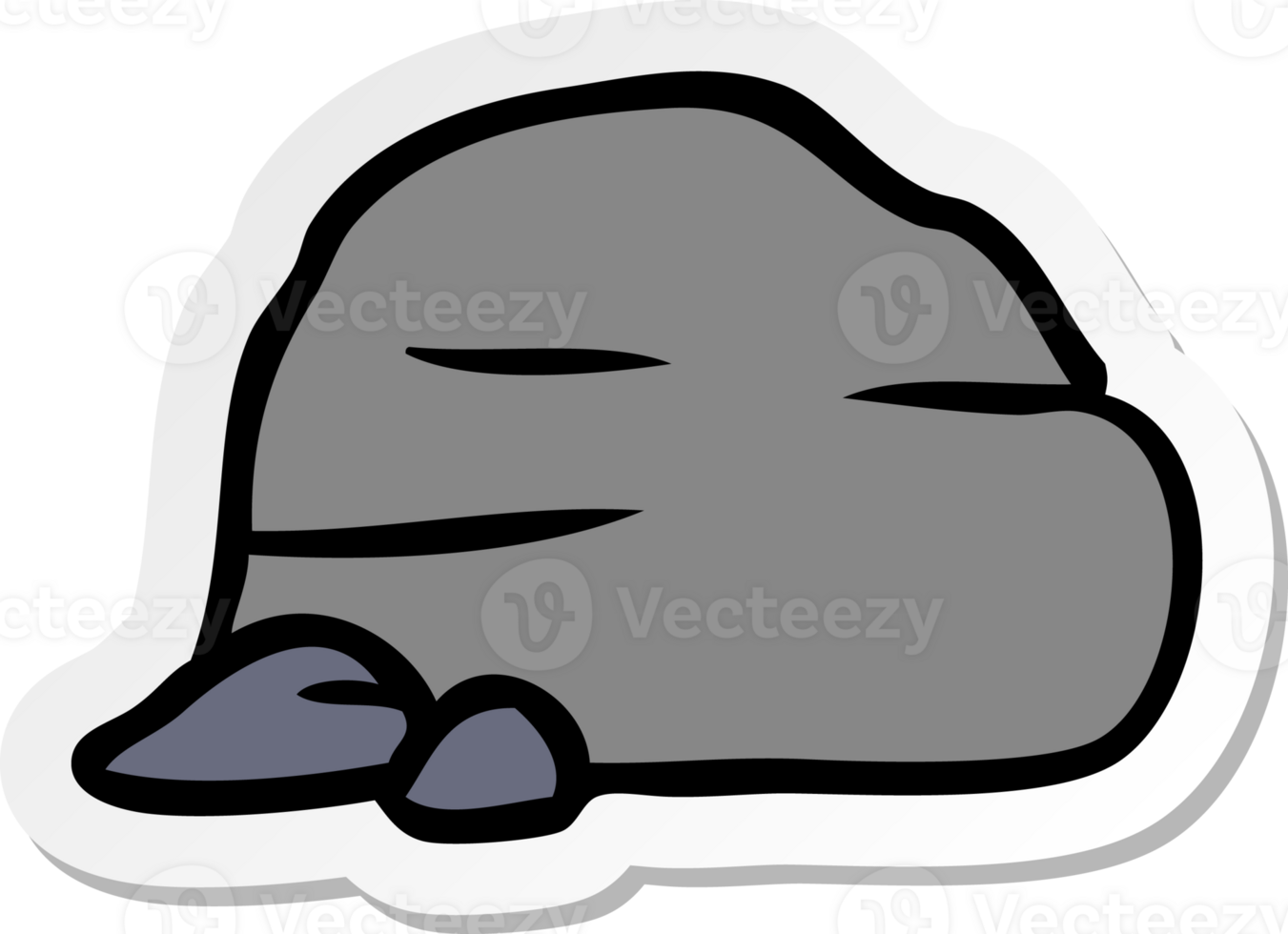 hand drawn sticker cartoon doodle of stone and pebbles png