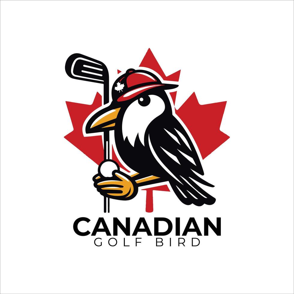 canadiense golf pájaro logo, icono, mínimo logo, silueta, ilustración vector