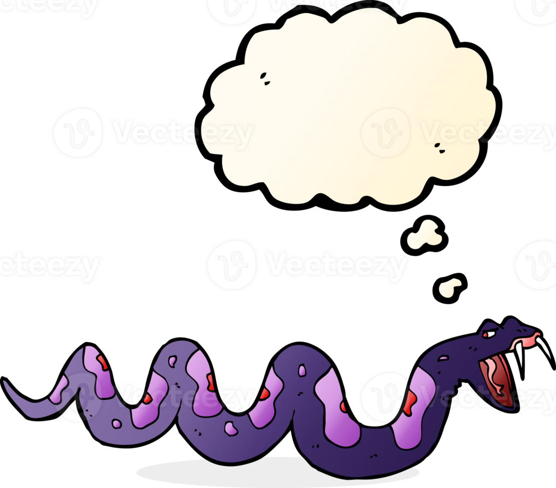 cartoon poisonous snake with thought bubble png
