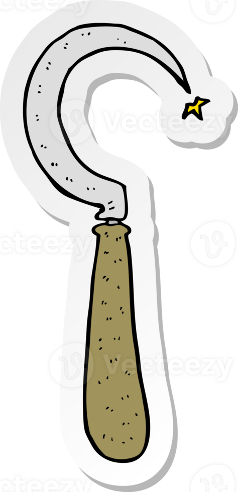 sticker of a cartoon sickle png