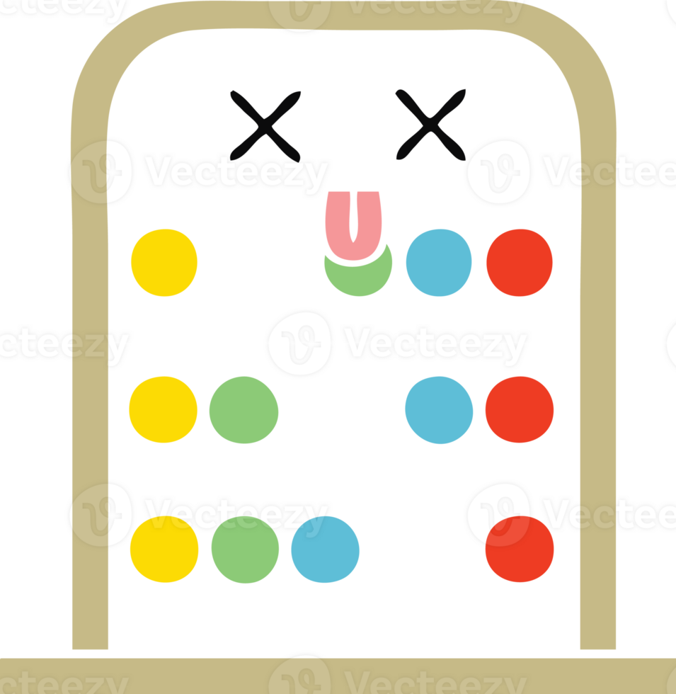 flat color retro cartoon of a abacus png