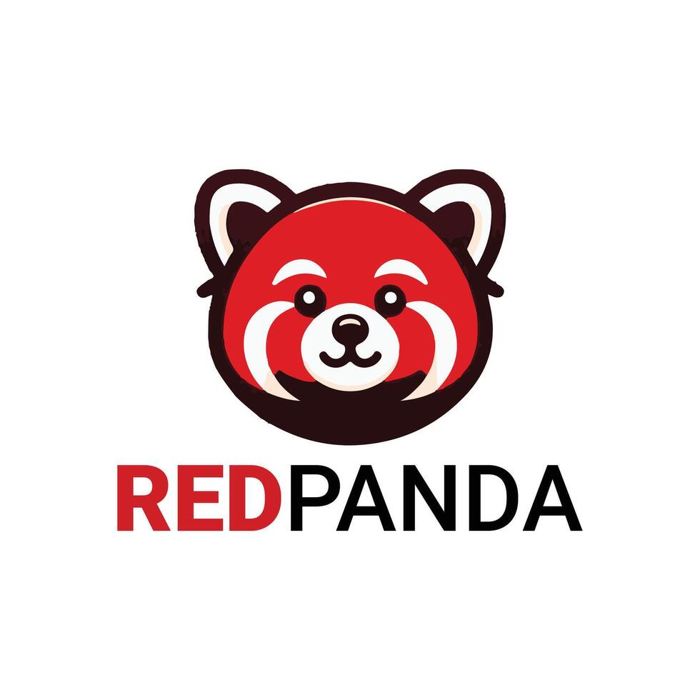 red panda logo design style vector