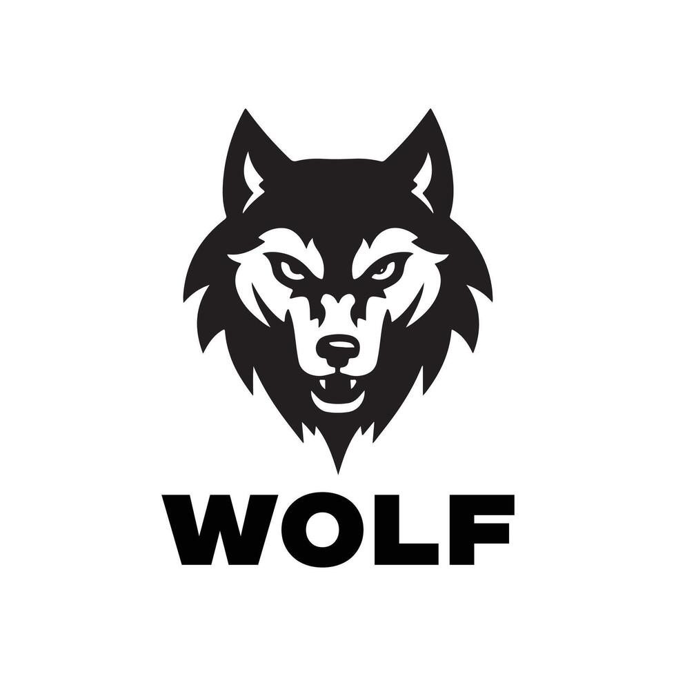 wolf logo illustration, icon, silhouette design vector