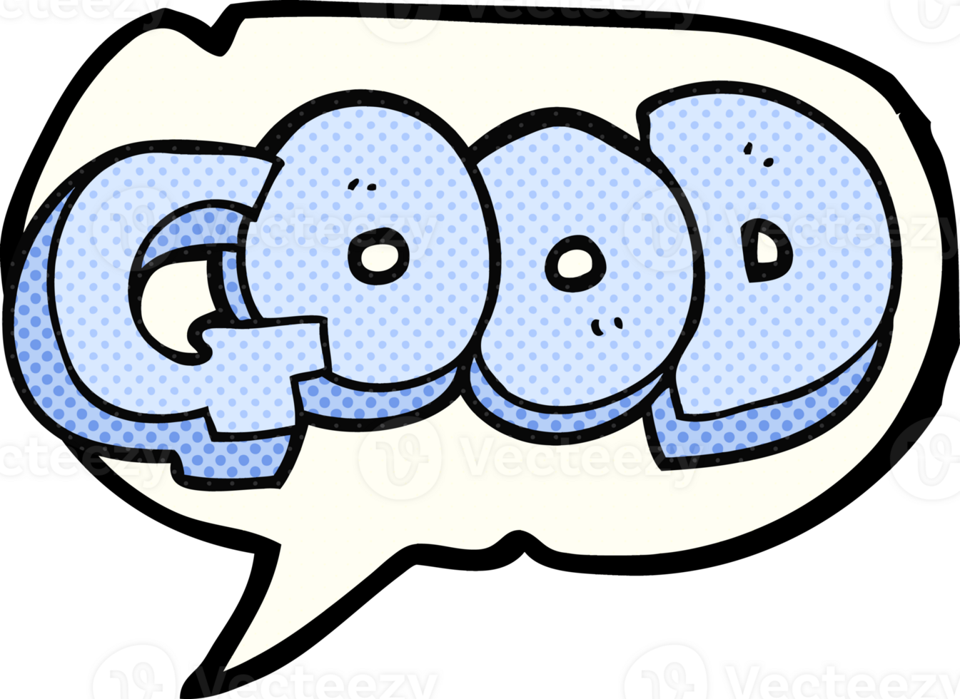 hand drawn comic book speech bubble cartoon Good symbol png