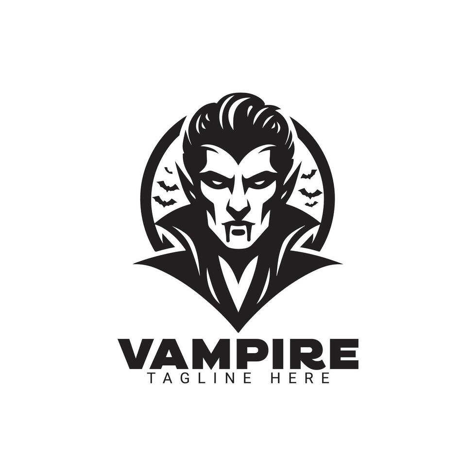 vampire minimal logo design, icon, illustration vector