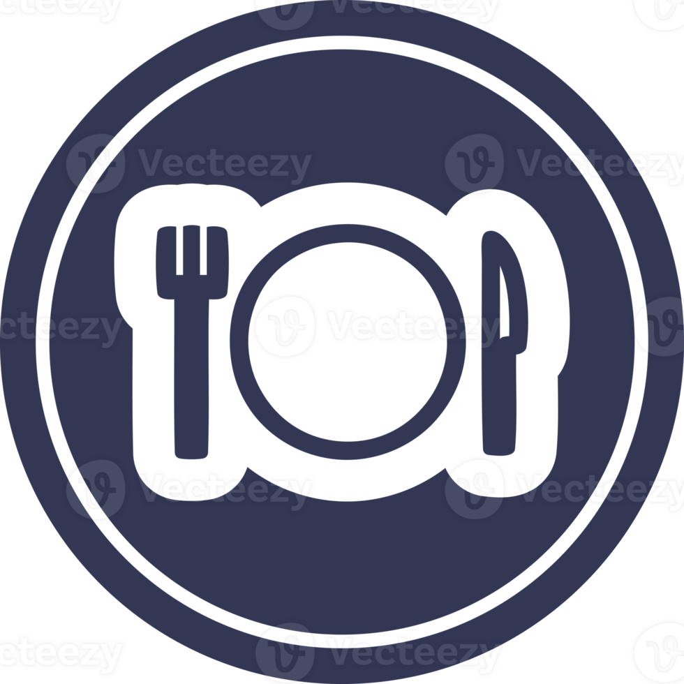 knife fork and plate circular icon symbol png