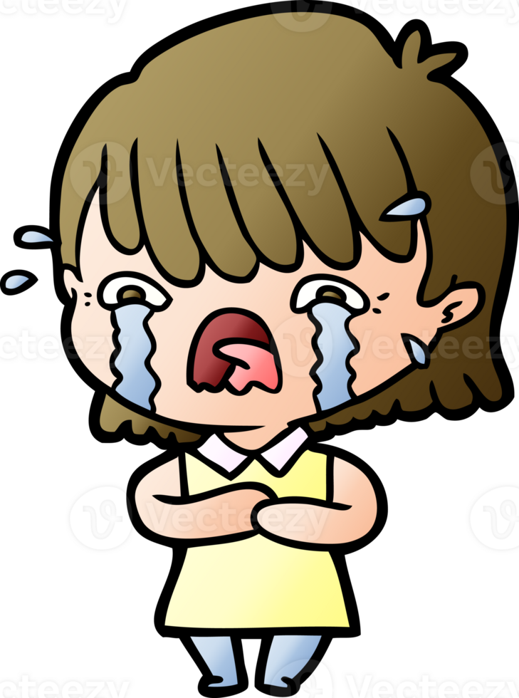 cartoon girl crying png