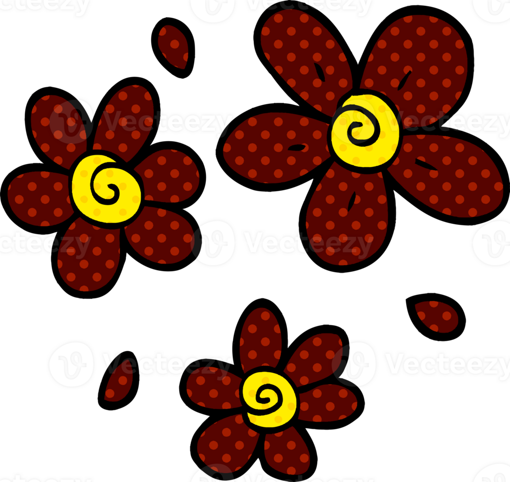 cartoon doodle flowers png