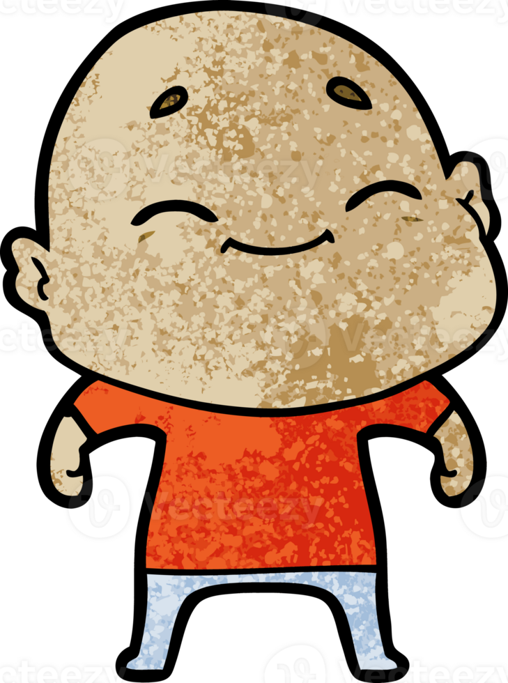 happy cartoon bald man png