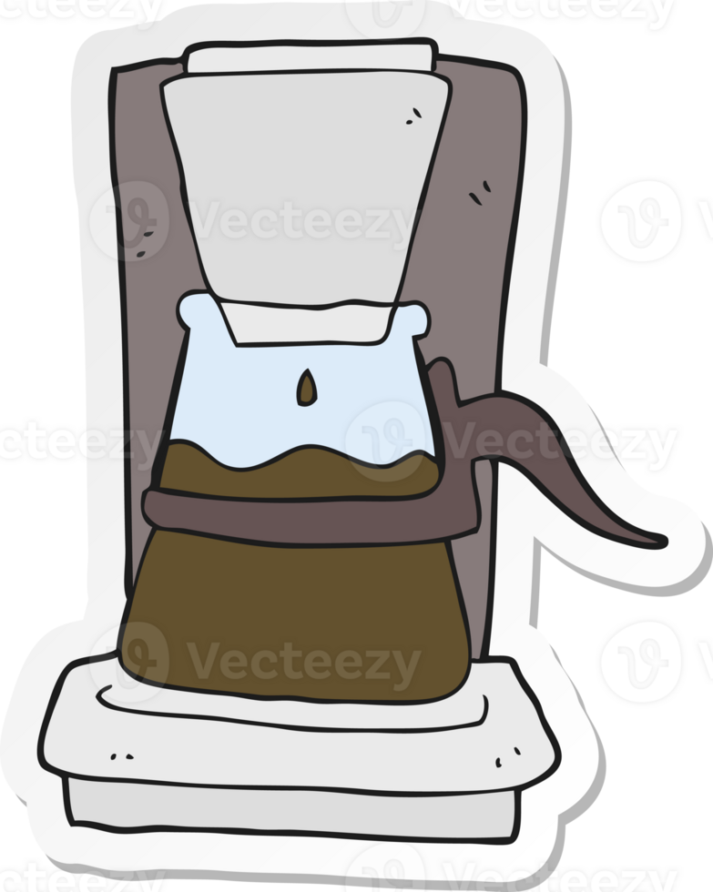 sticker of a cartoon drip filter coffee maker png