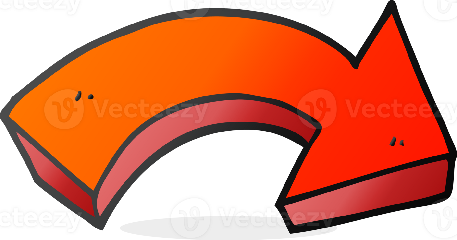 hand drawn cartoon pointing arrow png