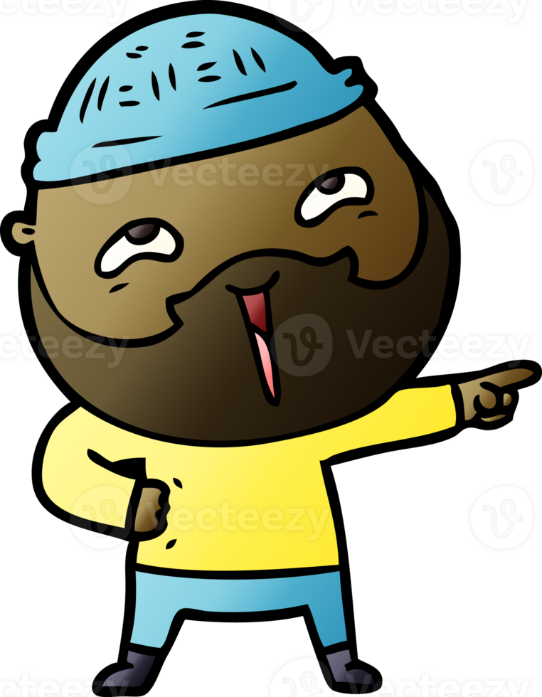 cartoon happy bearded man png