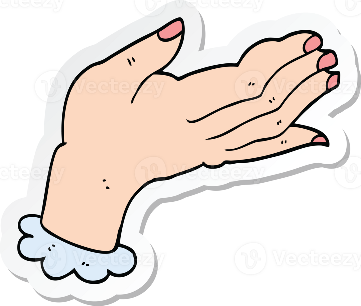 sticker of a cartoon hand png