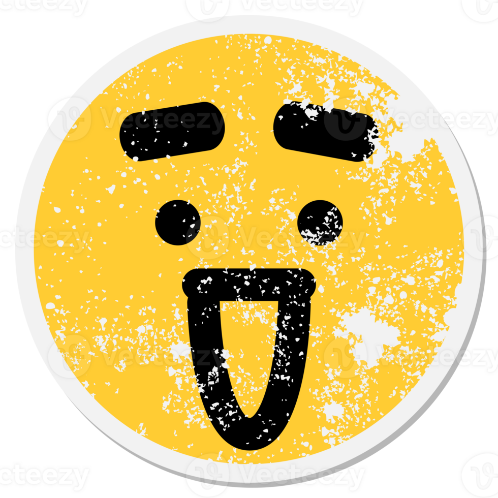 happy surprise face with big eyebrows circular sticker png