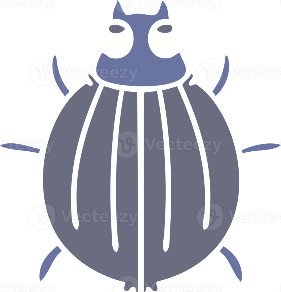 hand drawn quirky cartoon beetle png