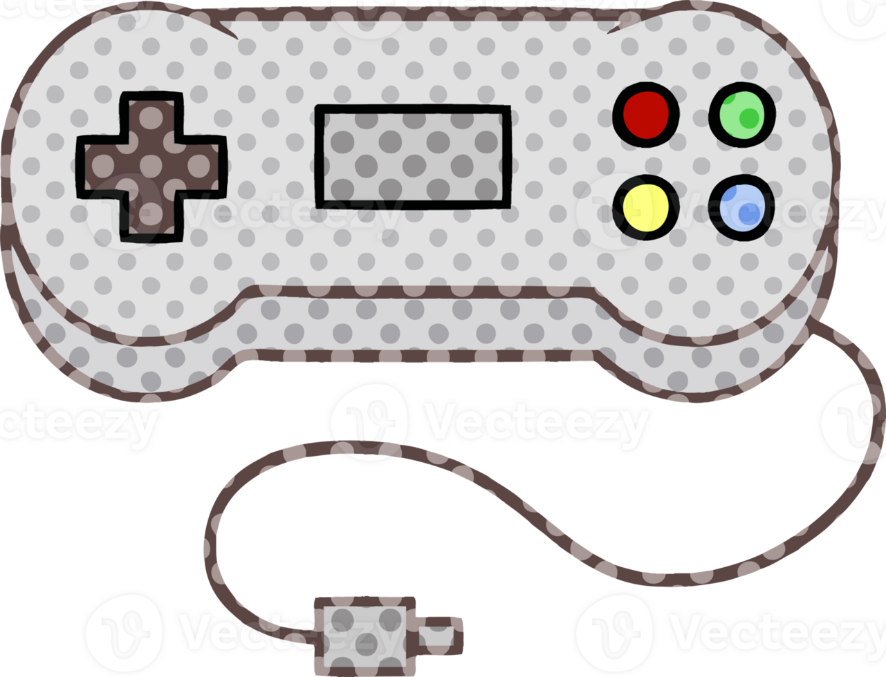 comic book style cartoon of a game controller png