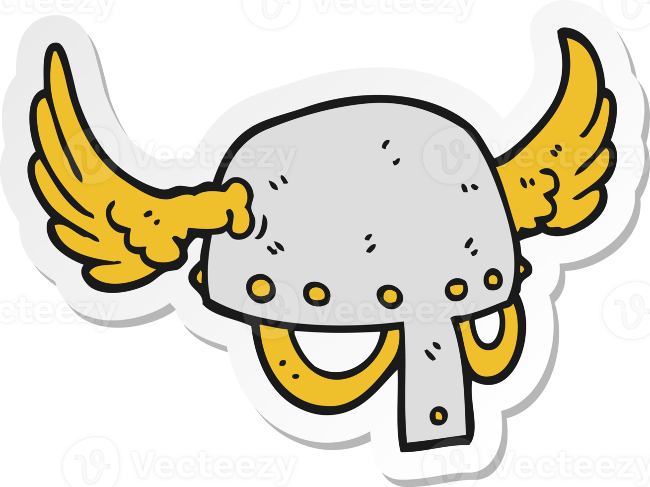 sticker of a cartoon winged helmet png