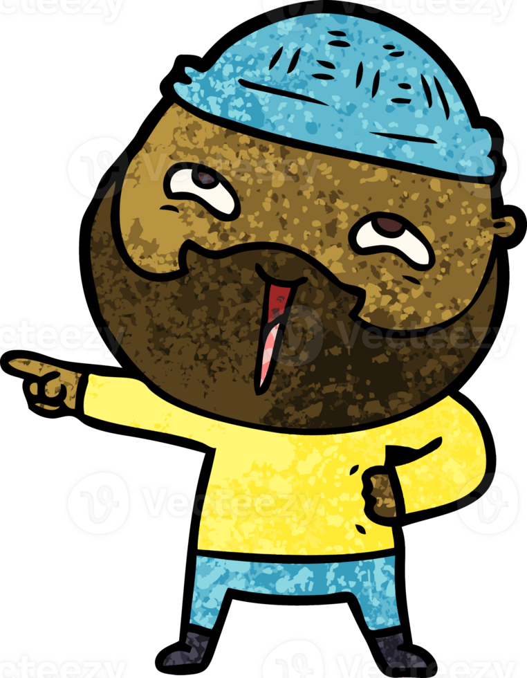 cartoon happy bearded man png