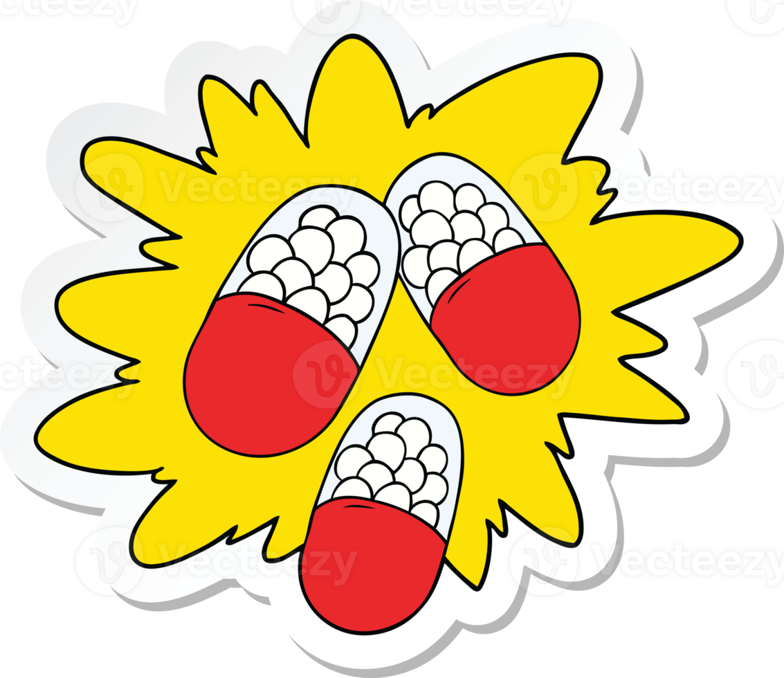 sticker of a cartoon powerful pills png