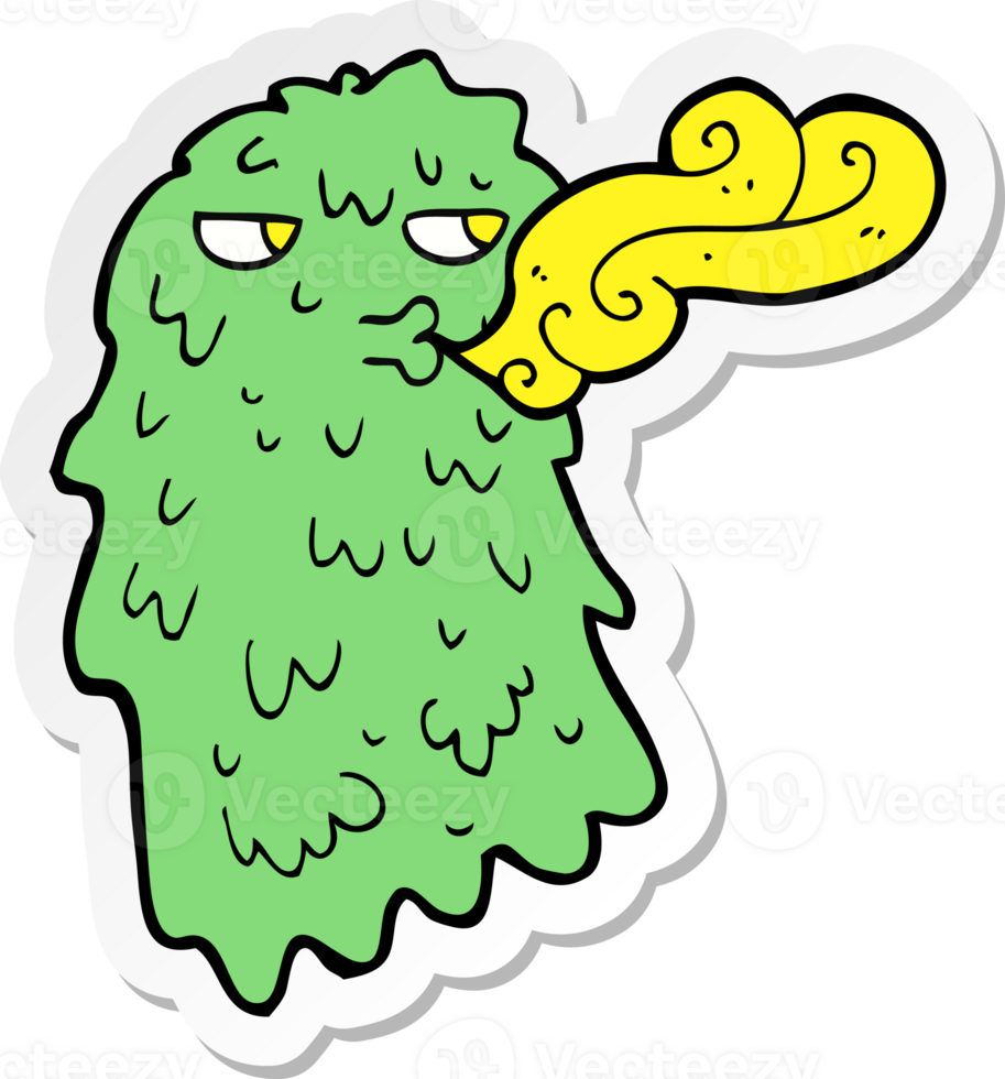 sticker of a cartoon gross ghost png